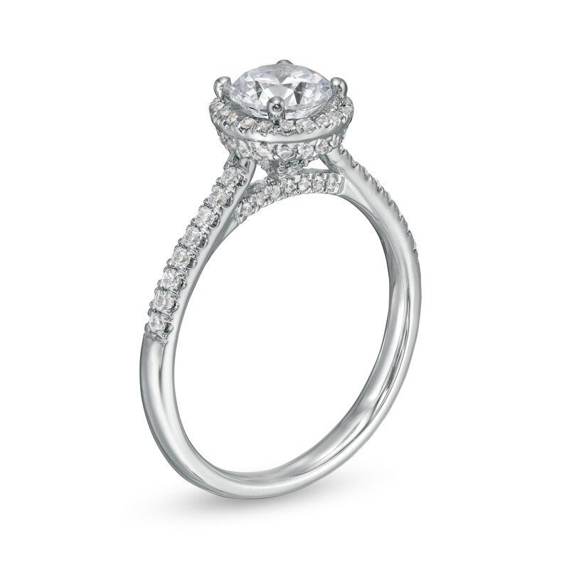 Main Image 3 of 1.25 CT. T.W. Certified Canadian Diamond Frame Engagement Ring in 14K White Gold (I/I1)