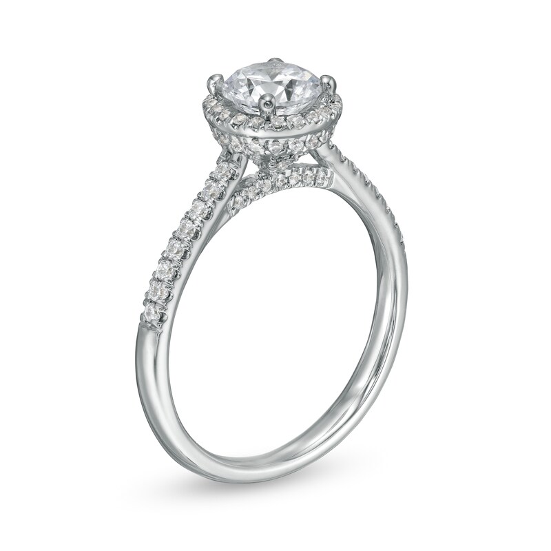 1.25 CT. T.W. Certified Canadian Diamond Frame Engagement Ring in 14K White Gold (I/I1)