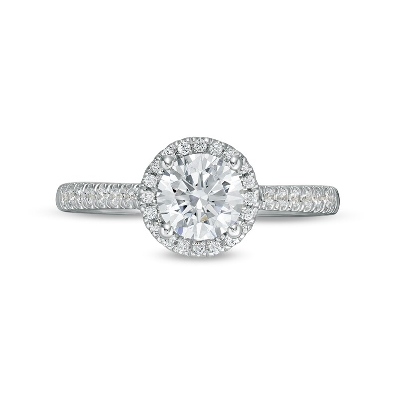 Main Image 4 of 1.25 CT. T.W. Certified Canadian Diamond Frame Engagement Ring in 14K White Gold (I/I1)