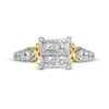 1.50 CT. T.W. Quad Princess-Cut Diamond "X" Shank Engagement Ring in 10K Gold