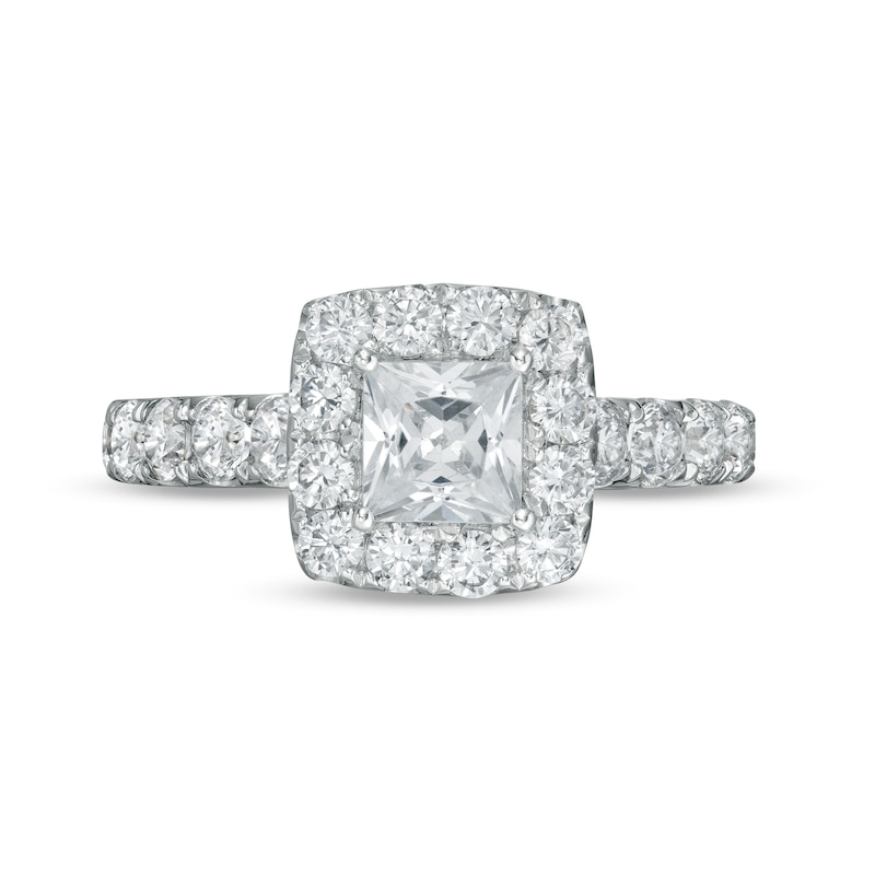Main Image 4 of 1.95 CT. T.W. Princess-Cut Diamond Frame Engagement Ring in 14K White Gold