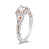 Enchanted Disney Aurora 0.95 CT. T.W. Princess-Cut Diamond Double Frame Split Shank Engagement Ring in 14K Two-Tone Gold