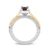 Thumbnail Image 3 of Enchanted Disney Pocahontas Oval Smoky Quartz and 0.29 CT. T.W. Diamond Frame Engagement Ring in 14K Two-Tone Gold