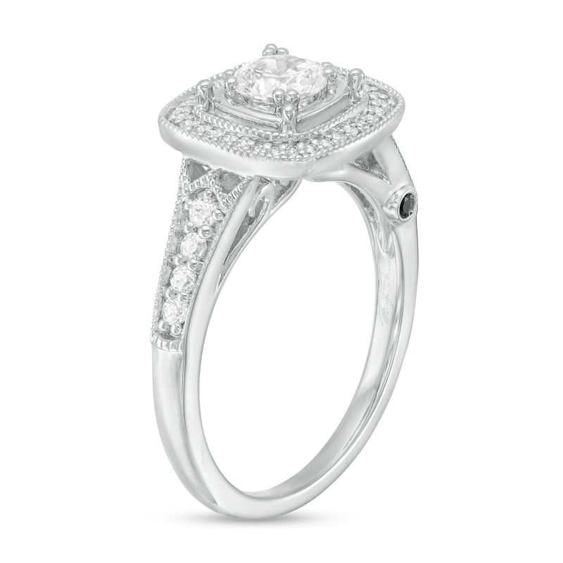 Main Image 2 of Marilyn Monroe™ Collection 0.70 CT. T.W. Diamond Cushion Frame Engagement Ring in 14K White Gold