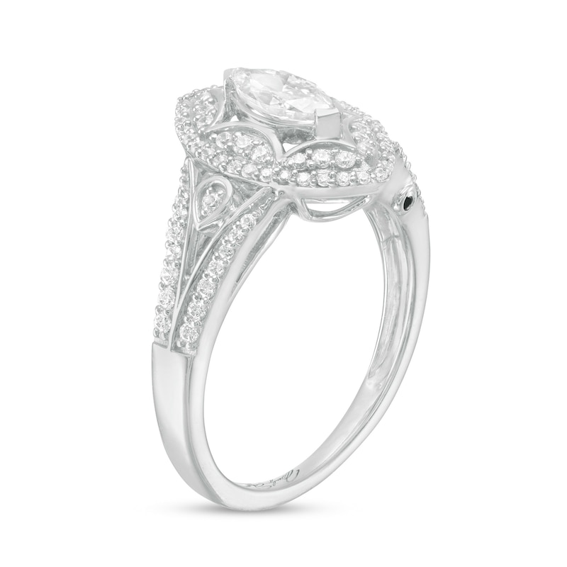 Main Image 2 of Marilyn Monroe™ Collection 0.69 CT. T.W. Marquise Diamond Frame Art Deco Engagement Ring in 14K White Gold