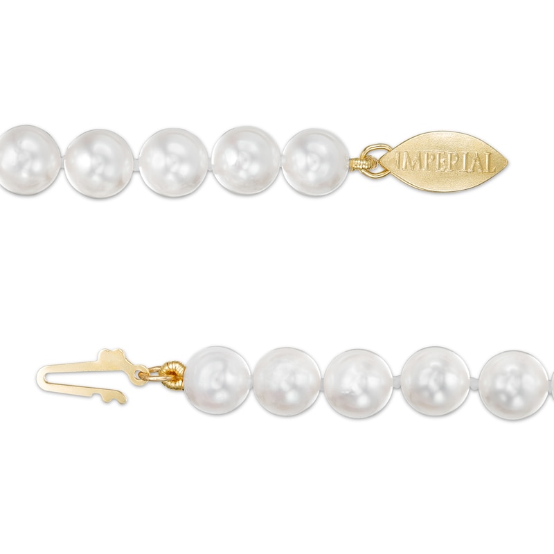 IMPERIAL® 6.0-6.5mm Cultured Akoya Pearl Strand Necklace with 14K Gold Fish-Hook Clasp