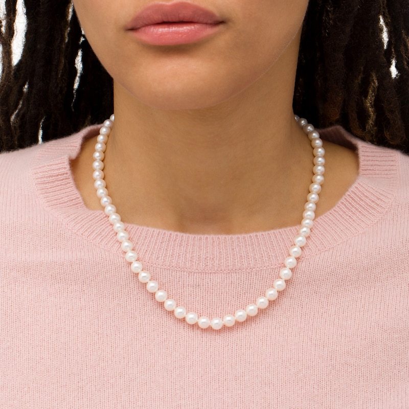Main Image 2 of IMPERIAL® 6.0-7.0mm Freshwater Cultured Pearl Strand Necklace with 14K Gold Fish-Hook Clasp