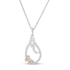 Thumbnail Image 1 of 0.10 CT. T.W. Diamond Motherly Love Butterfly Teardrop Pendant in Sterling Silver and 10K Rose Gold
