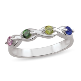 Mother's Birthstone Twist Shank Ring (3-5 Stones)
