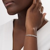 Thumbnail Image 1 of 0.065 CT. T.W. Diamond "MOM" Heart Bolo Bracelet in Sterling Silver - 9.5"