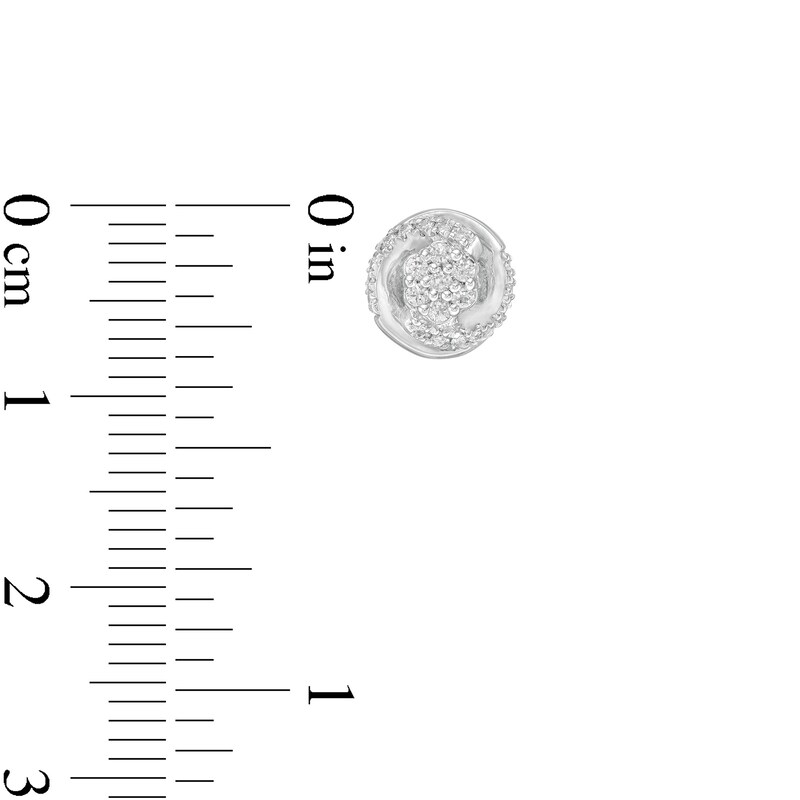 Main Image 3 of 0.25 CT. T.W. Composite Diamond Swirl Frame Stud Earrings in Sterling Silver
