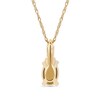 Thumbnail Image 3 of Oval Emerald and 0.05 CT. T.W. Baguette and Round Diamond Stacked Top Accent Pendant in 10K Gold