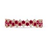 Thumbnail Image 2 of Ruby and 0.15 CT. T.W. Diamond Zig-Zag Double Row Split Shank Ring in 10K Rose Gold
