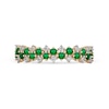 Thumbnail Image 2 of Emerald and 0.15 CT. T.W. Diamond Zig-Zag Double Row Split Shank Ring in 10K Gold