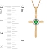 Thumbnail Image 5 of Oval Emerald and 0.04 CT. T.W. Diamond Frame Layered Cross Pendant in 10K Gold