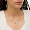 Thumbnail Image 1 of 5.0mm Heart-Shaped Lab-Created Ruby "MOM" Infinity Necklace in Sterling Silver