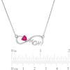 Thumbnail Image 2 of 5.0mm Heart-Shaped Lab-Created Ruby "MOM" Infinity Necklace in Sterling Silver