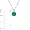 Lab-Created Emerald and White Sapphire Tri-Top Pendant and Stud Earrings Set in Sterling Silver