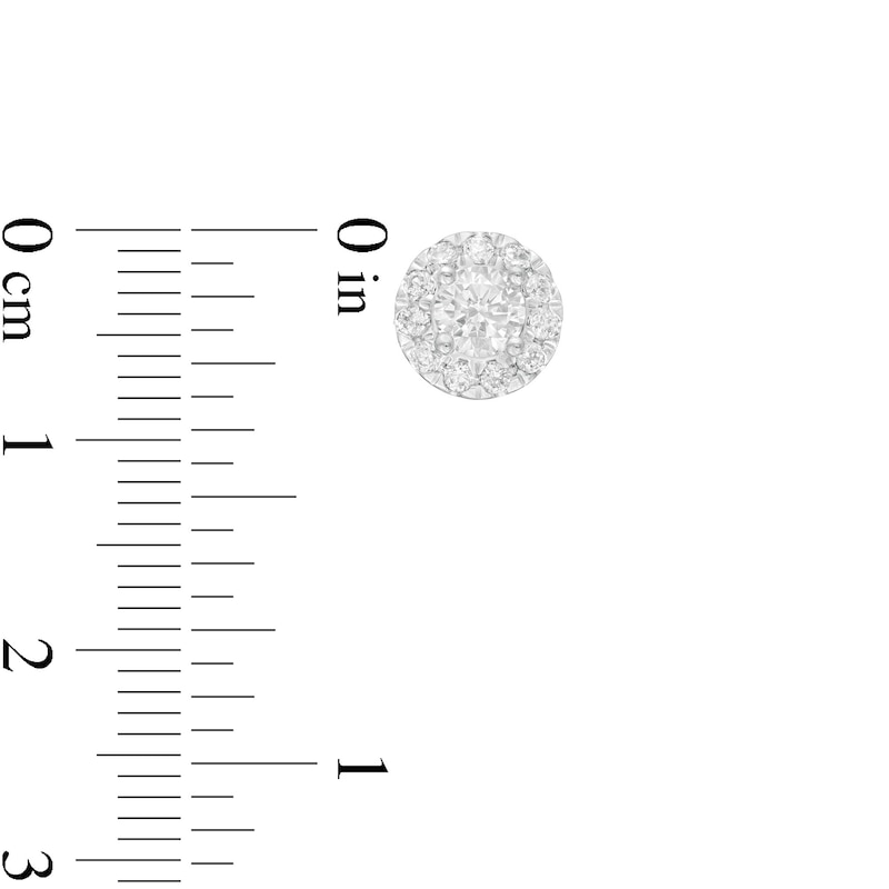 Main Image 3 of 1.00 CT. T.W. Certified Lab-Grown Diamond Frame Stud Earrings in 14K White Gold (F/SI2)