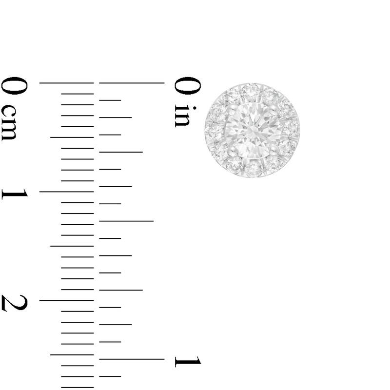 Main Image 3 of 1.50 CT. T.W. Certified Lab-Created Diamond Frame Stud Earrings in 14K White Gold (F/SI2)