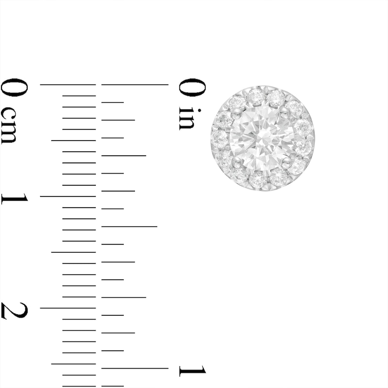 Main Image 3 of 2.00 CT. T.W. Certified Lab-Grown Diamond Frame Stud Earrings in 14K White Gold (F/SI2)