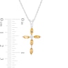 Thumbnail Image 2 of Marquise Citrine and Diamond Accent Cross Pendant in 10K White Gold