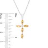 Marquise Citrine and Diamond Accent Cross Pendant in 10K White Gold