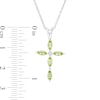 Thumbnail Image 2 of Marquise Peridot and Diamond Accent Cross Pendant in 10K White Gold