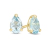 Thumbnail Image 1 of Pear-Shaped Aquamarine Solitaire Stud Earrings in 14K Gold
