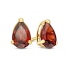 Thumbnail Image 0 of Pear-Shaped Garnet Solitaire Stud Earrings in 14K Gold