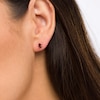 Thumbnail Image 2 of Pear-Shaped Garnet Solitaire Stud Earrings in 14K Gold