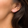 Thumbnail Image 2 of Pear-Shaped Opal Solitaire Stud Earrings in 14K Gold