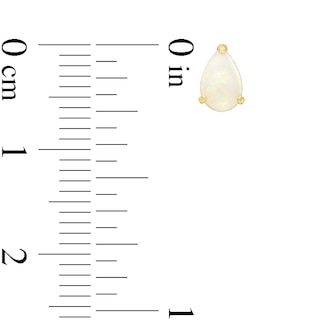 Pear-Shaped Opal Solitaire Stud Earrings in 14K Gold