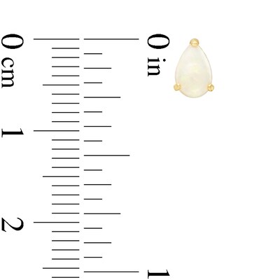 Pear-Shaped Opal Solitaire Stud Earrings in 14K Gold