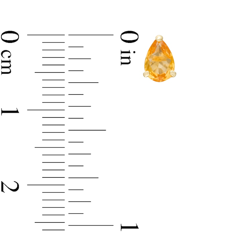 Main Image 3 of Pear-Shaped Citrine Solitaire Stud Earrings in 14K Gold