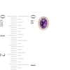 Thumbnail Image 3 of Oval Amethyst and 0.088 CT. T.W. Diamond Frame Stud Earrings in 10K Gold