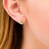Thumbnail Image 2 of Oval Peridot and 0.088 CT. T.W. Diamond Frame Stud Earrings in 10K Gold