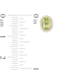 Thumbnail Image 3 of Oval Peridot and 0.088 CT. T.W. Diamond Frame Stud Earrings in 10K Gold