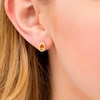 Thumbnail Image 2 of Oval Citrine and 0.088 CT. T.W. Diamond Frame Stud Earrings in 10K Gold