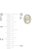 Thumbnail Image 3 of Oval Opal and 0.088 CT. T.W. Diamond Frame Stud Earrings in 10K Gold