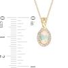 Thumbnail Image 2 of Oval Opal and 0.08 CT. T.W. Diamond Frame Twisted Split Bail Pendant in 10K Gold