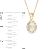 Thumbnail Image 3 of Oval Opal and 0.08 CT. T.W. Diamond Frame Twisted Split Bail Pendant in 10K Gold
