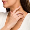 Thumbnail Image 2 of Emerald-Cut Lab-Created Amethyst and White Sapphire Octagonal Frame Ring in Sterling Silver