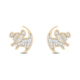 Disney Treasures The Lion King 0.085 CT. T.W. Diamond "Simba" Symbol Stud Earrings in 10K Gold