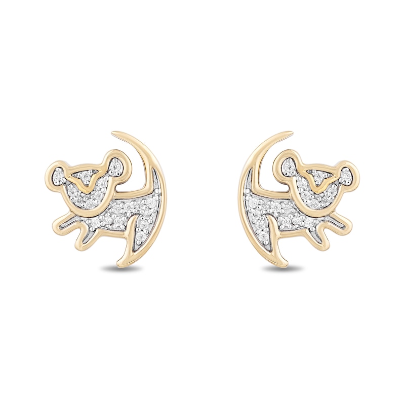 Main Image 1 of Disney Treasures The Lion King 0.085 CT. T.W. Diamond "Simba" Symbol Stud Earrings in 10K Gold