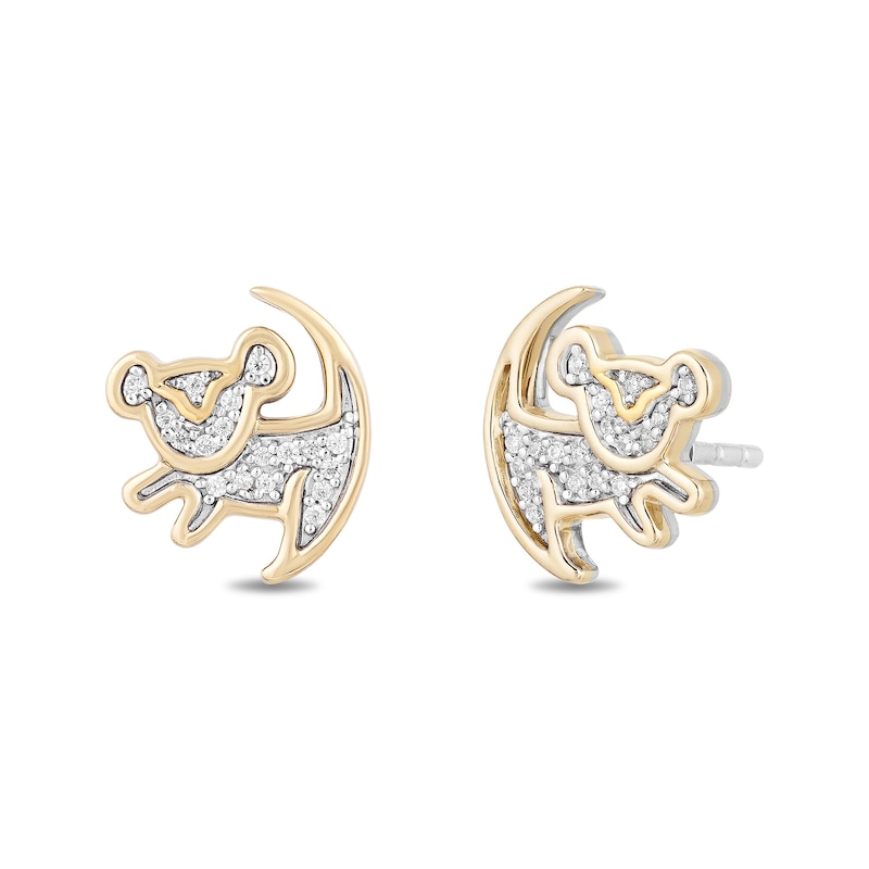 Main Image 2 of Disney Treasures The Lion King 0.085 CT. T.W. Diamond "Simba" Symbol Stud Earrings in 10K Gold