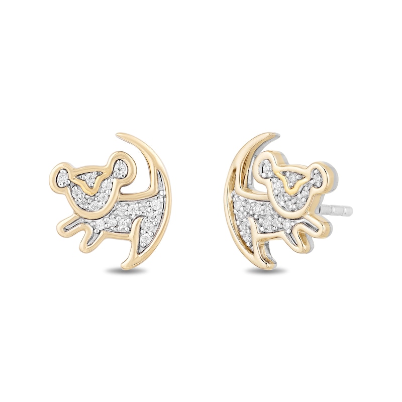 Disney Treasures The Lion King 0.085 CT. T.W. Diamond "Simba" Symbol Stud Earrings in 10K Gold|Peoples Jewellers