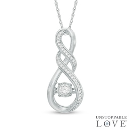 Unstoppable Love™ 0.18 CT. T.W. Diamond Double Cascading Infinity Pendant in 10K White Gold