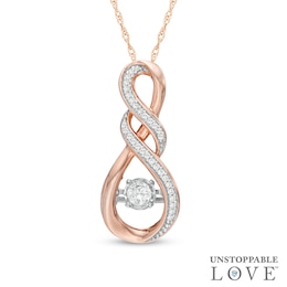 Unstoppable Love™ 0.18 CT. T.W. Diamond Cascading Infinity Pendant in 10K Rose Gold