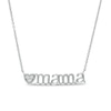 Thumbnail Image 0 of Diamond Accent Heart "mama" Necklace in Sterling Silver - 17"